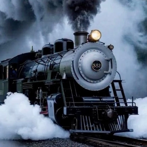 steam locomotive moving with smoke – stock video clip preview