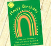 "Downloadable 'Sunshine & Rainbows' Birthday Card Template"
