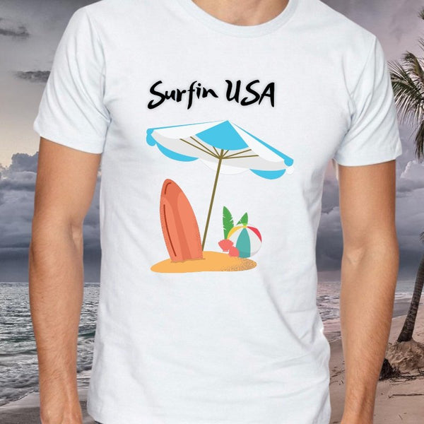 "Surfboard and Umbrella Beach Graphic Download"