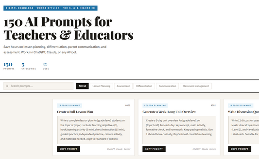 teacher prompt library for ChatGPT