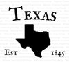 "Texas Silhouette Established 1845 SVG, PNG Download"