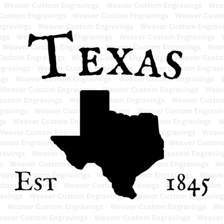 "Texas Silhouette Established 1845 SVG, PNG Download"