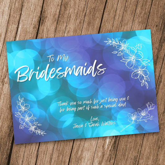 "Editable Thank You Bridesmaids Card Template Digital Download"