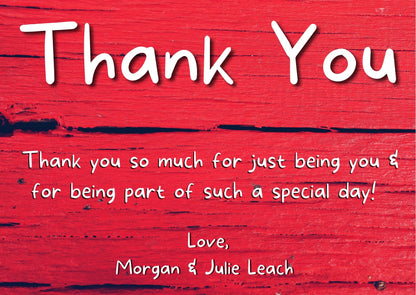 "Digital Thank You Card Featuring Warm Wood Design"