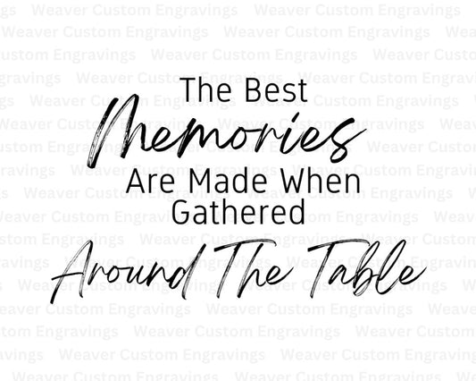 The Best Memories Are Made When Gathered Around The Table' - Inspirational Wall Art Print