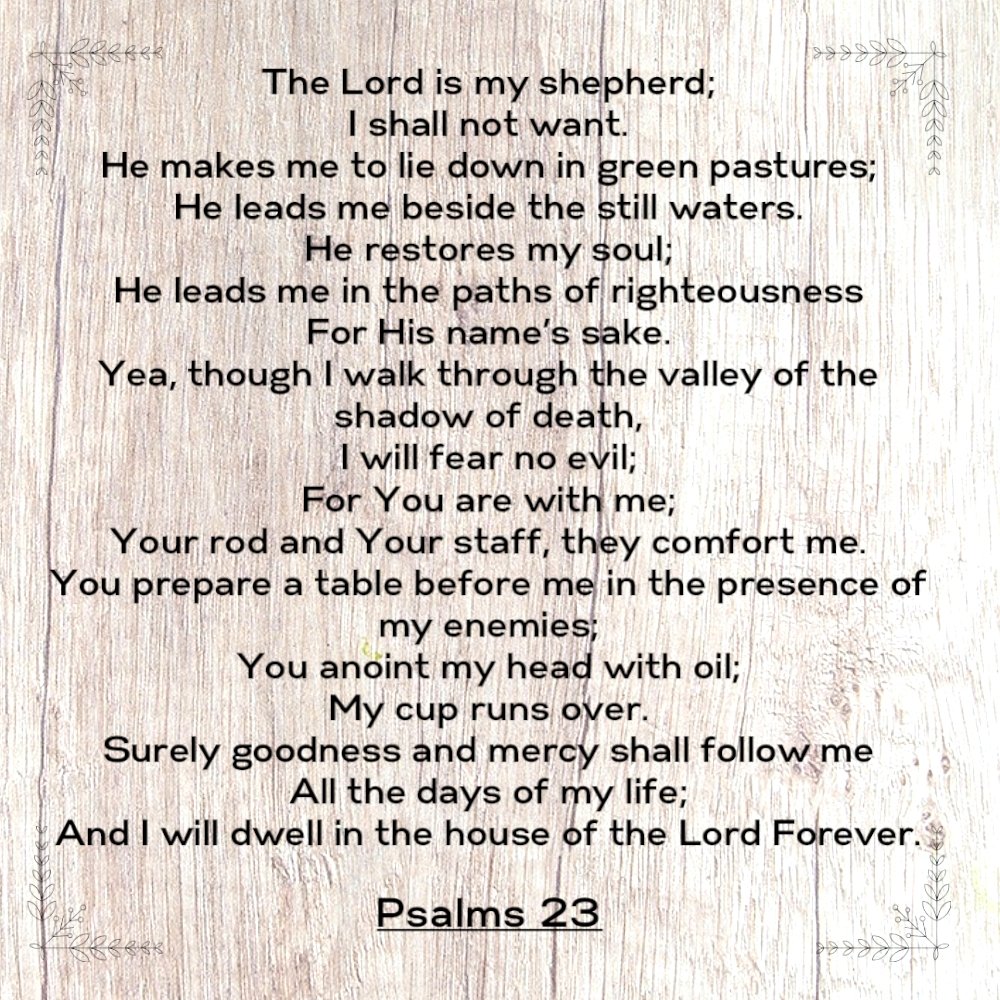 "Bible Verse Print of Psalm 23 for Confirmation Gift"