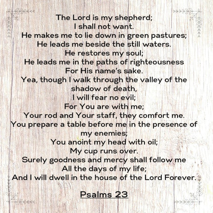 "Bible Verse Print of Psalm 23 for Confirmation Gift"