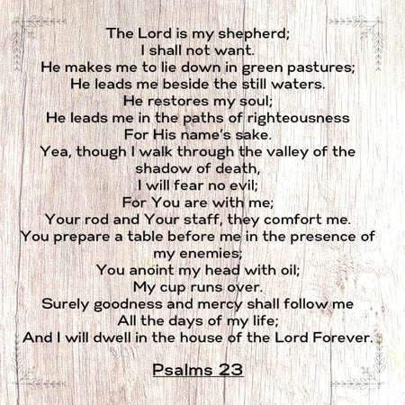 "Bible Verse Print of Psalm 23 for Confirmation Gift"