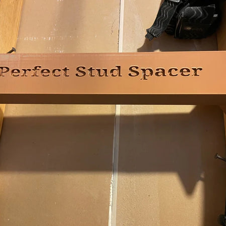 The Perfect Stud Spacer digital file for accurate 16” on-center wood framing.