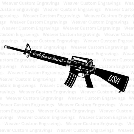 "USA 2nd Amendment Rights Rifle Silhouette Graphic SVG, PNG, PDF"