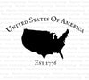 "USA Map with Established Date 1776 SVG, PNG Graphic"