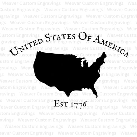 "Patriotic USA Map with 1776 Date Graphic"