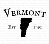 "Vermont Silhouette Established 1791 SVG, PNG Graphic"