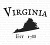 "Virginia Silhouette Established 1788 SVG, PNG Graphic"