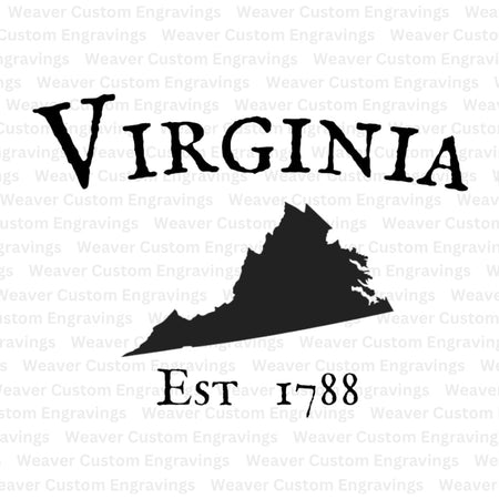 "Virginia Silhouette Established 1788 SVG, PNG Graphic"