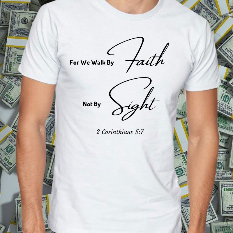 "2 Corinthians 5:7 Scripture Verse Design for Digital and Print"