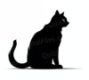 Elegant cat silhouette PNG digital artwork