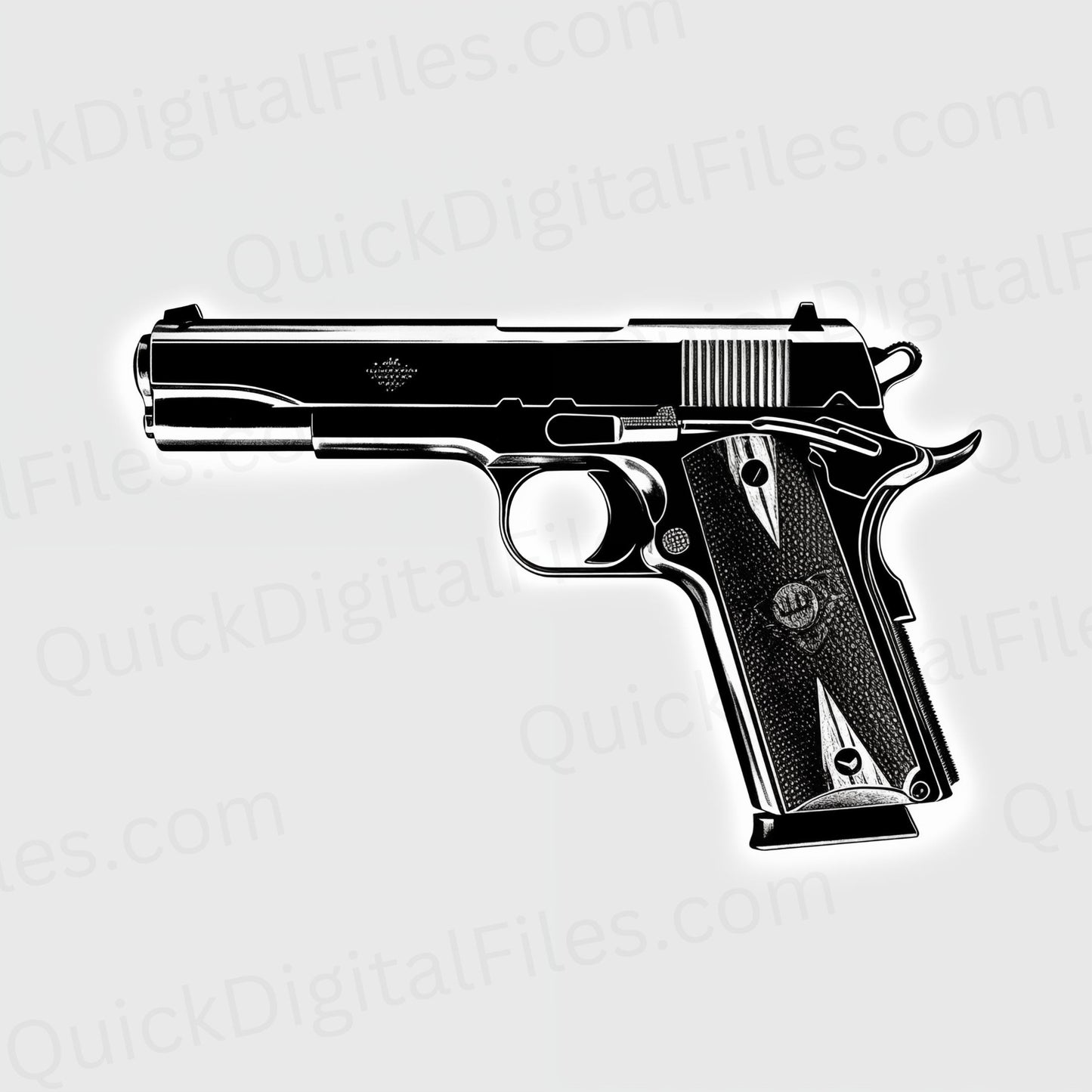 High-resolution gun silhouette vector design for graphic and merchandise use