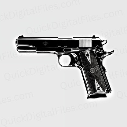 High-resolution gun silhouette vector design for graphic and merchandise use