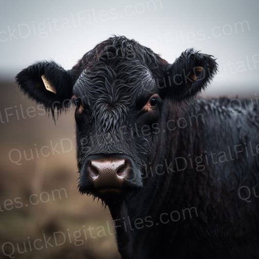 Up-close Angus bull digital image download