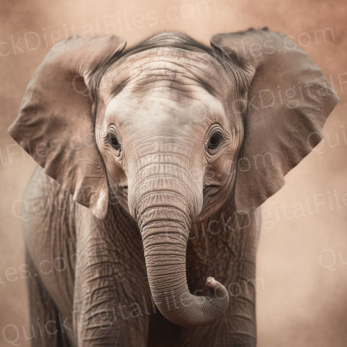 Baby Elephant Photo Portrait: PNG