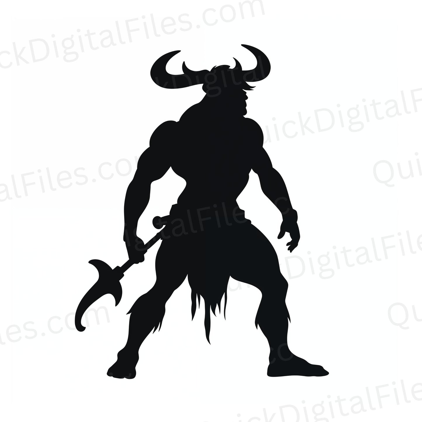 Embrace Mythology with "Warrior's Stance" Minotaur Silhouette Art