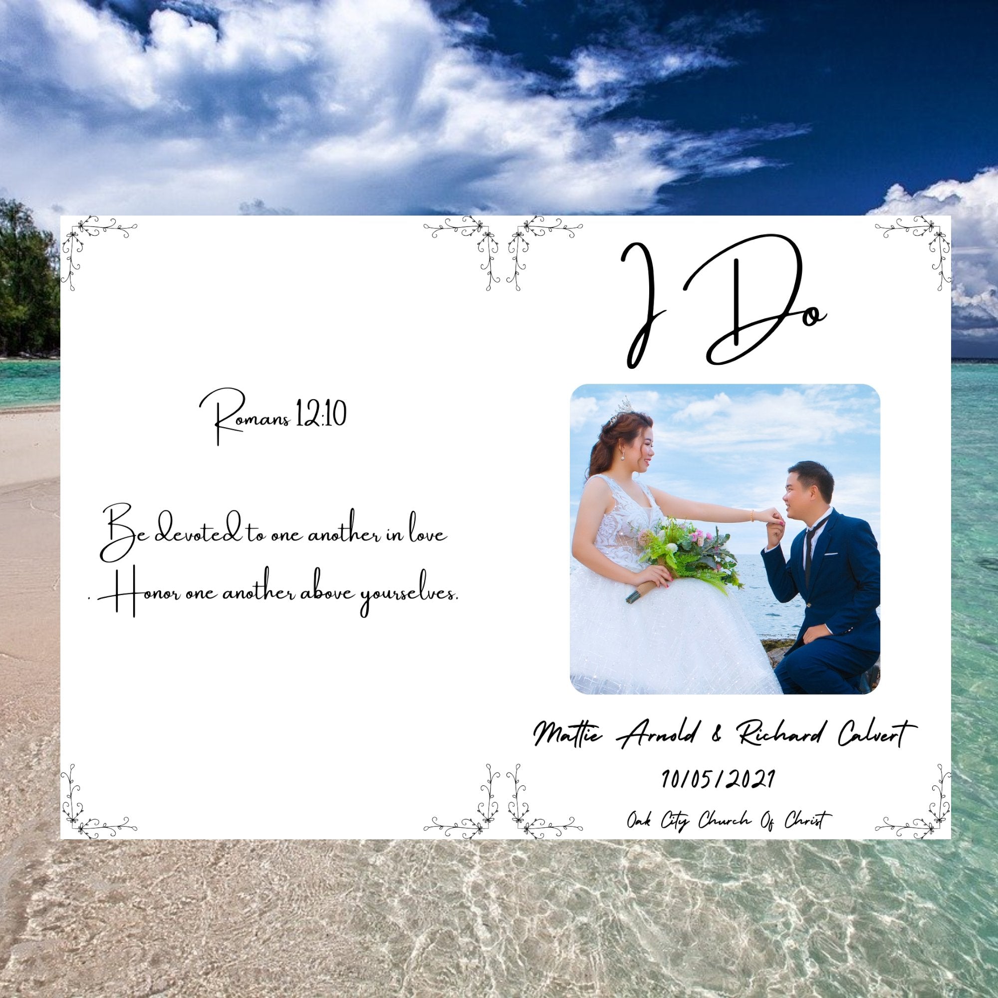 Beach wedding program template | Beachweddingtips.com