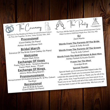 "DIY Wedding Ceremony Program Template in Canva"