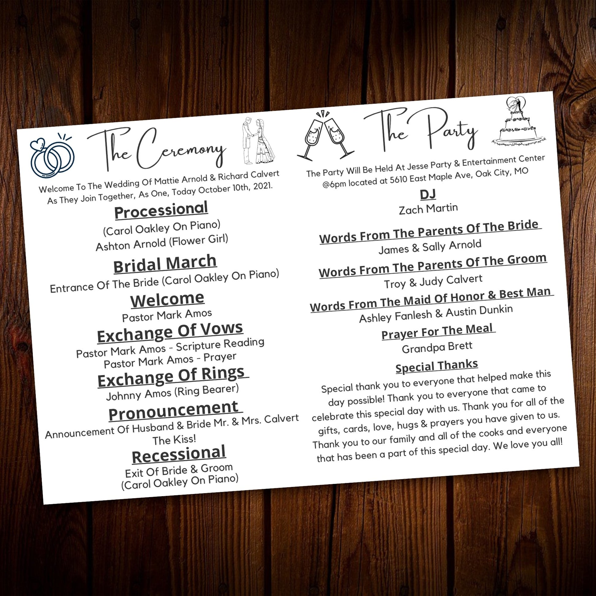 "Customizable Wedding Program Template for Modern Couples"