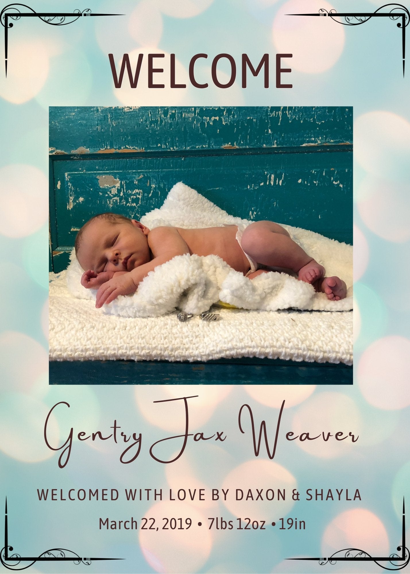 "Personalize Your Baby Birth Card with Our Online Template"