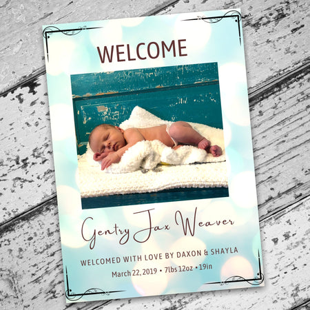 "Editable New Arrival Birth Announcement Card Template"