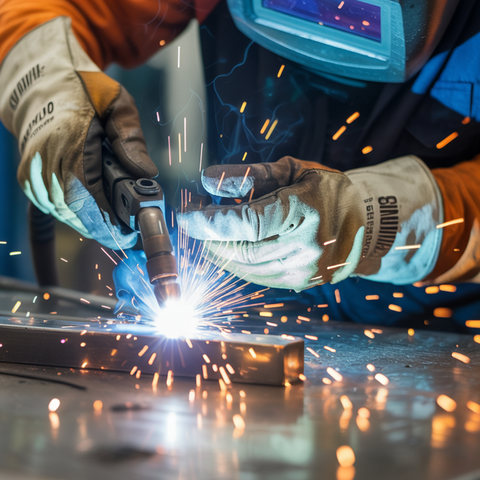 welding sparks flying in slow motion stock video mp4 close-up