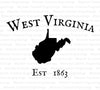 "West Virginia Silhouette Established 1863 SVG, PNG Graphic"