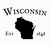 "Wisconsin Outline Established 1848 SVG, PNG Graphic"