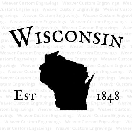 "Wisconsin Outline Established 1848 SVG, PNG Graphic"