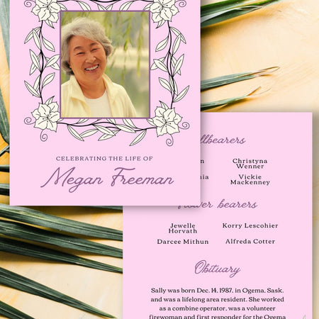 'Woman's Funeral Program Template' - Customizable & Downloadable