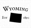 "Wyoming Silhouette Established 1890 SVG, PNG Graphic"