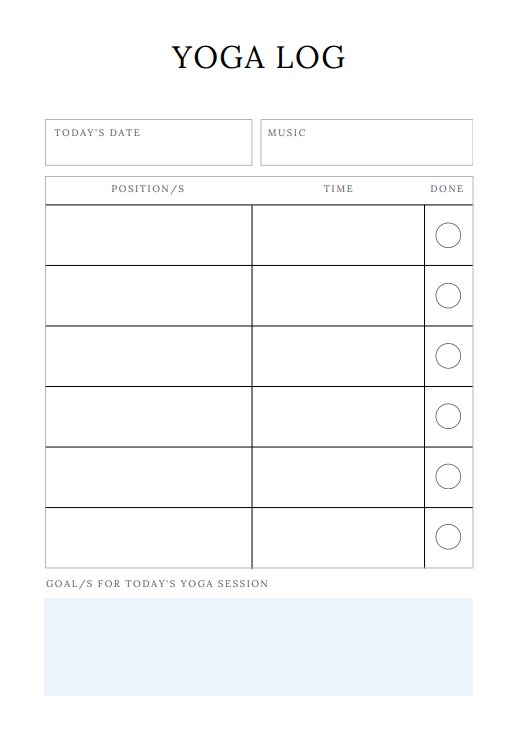 Yoga practice and meditation tracker