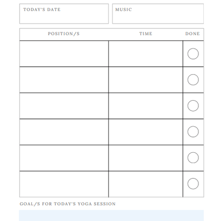 Yoga practice and meditation tracker