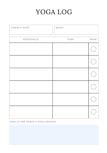 Yoga practice and meditation tracker