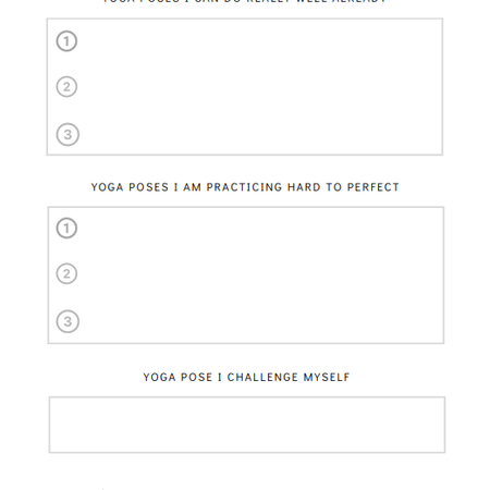 Customizable yoga log and reflection journal