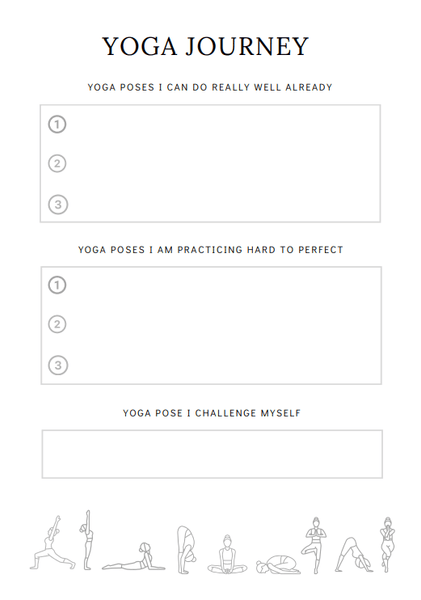 Customizable yoga log and reflection journal