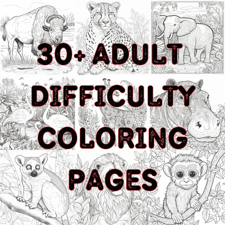 "Detailed Animal Patterns for Coloring Enthusiasts"