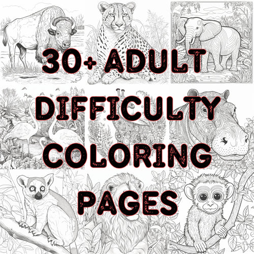 Zoo Animal Collection 30+ Coloring Pages: PNG